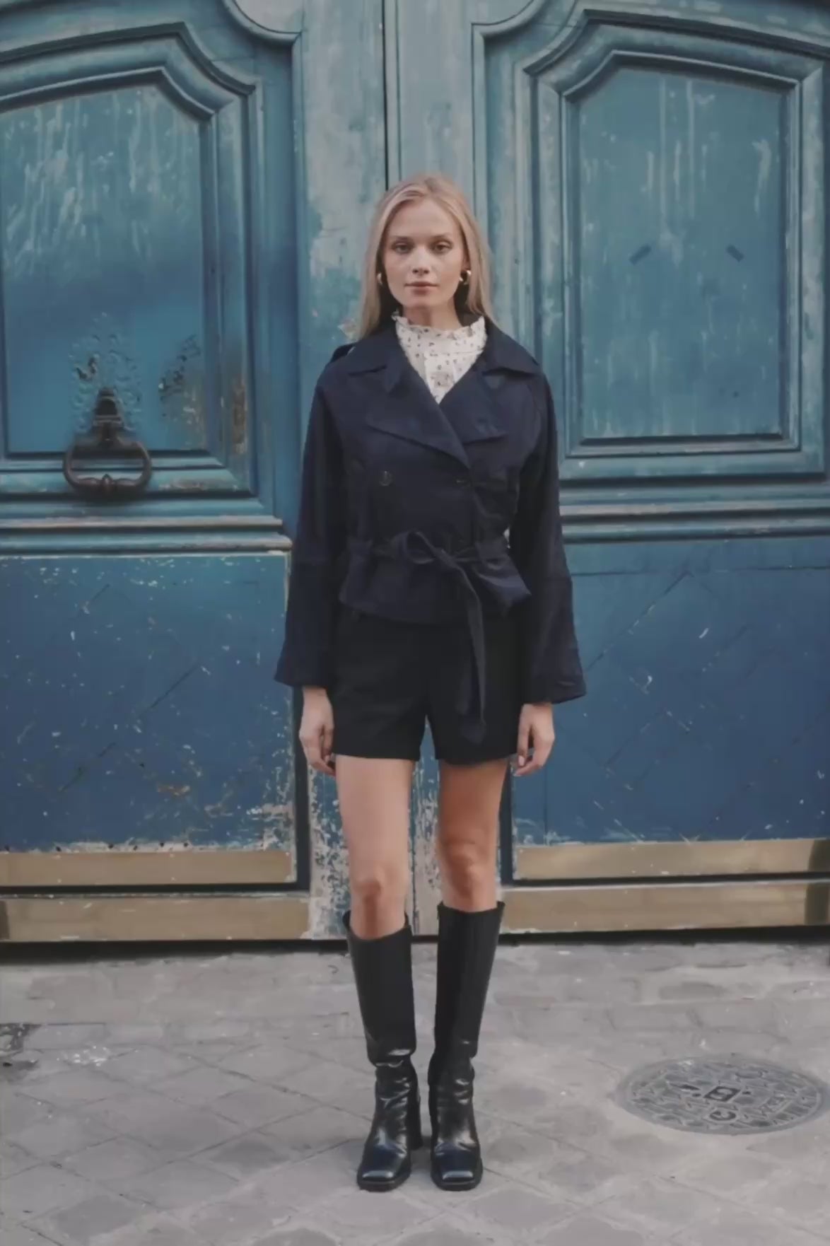 veste femme suedine romy marine maelle studio paris video