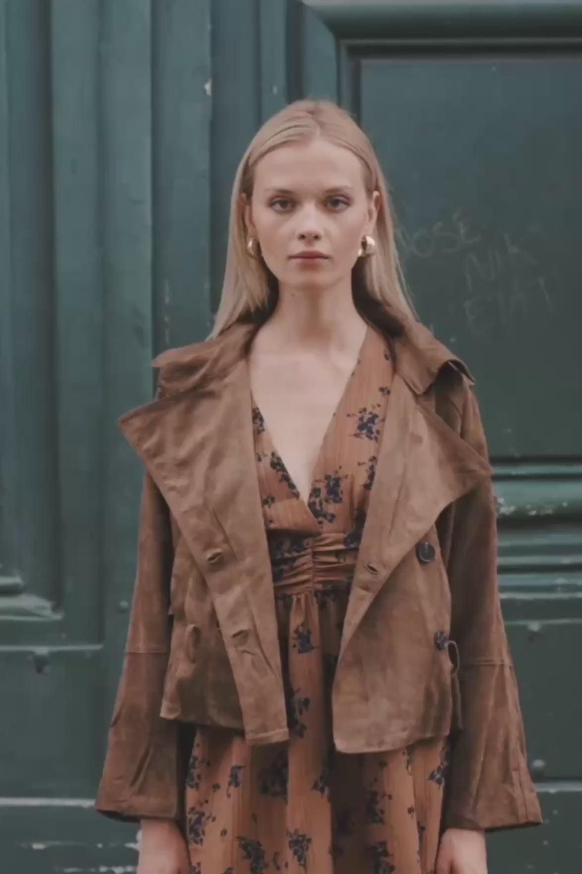 Veste suedine Romy - Marron maelle studio paris video