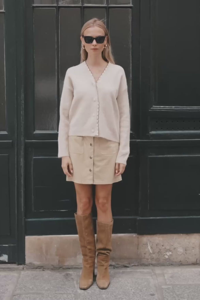 cardigan_suzanne_beige_ maelle studio paris video